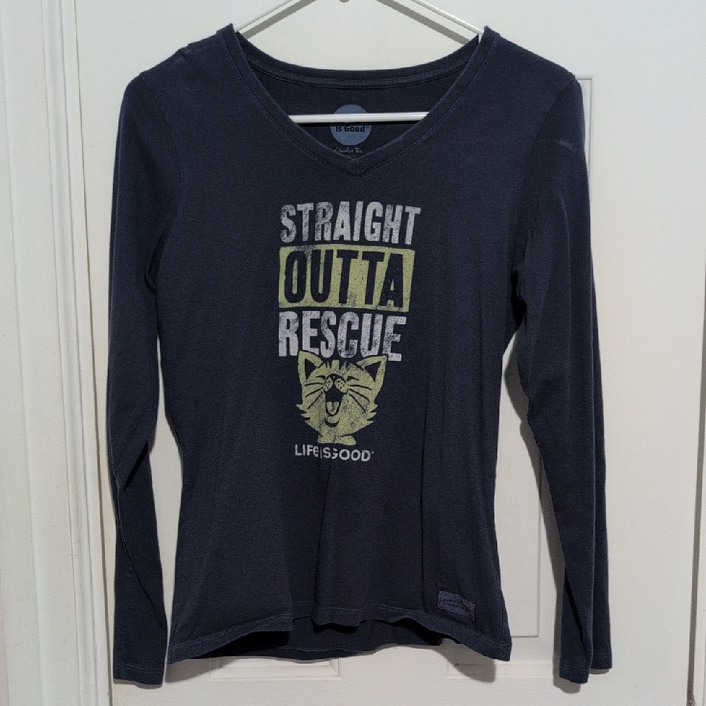 Life Is Good Dark Blue Long Sleeve Tee